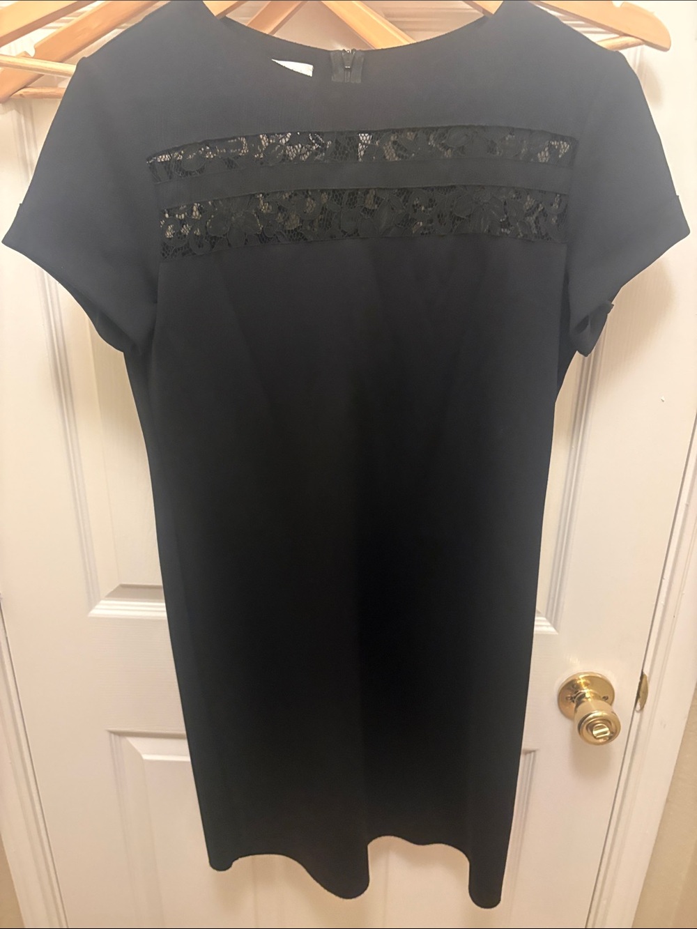 Escada Black Midi Dress with Lace Insets